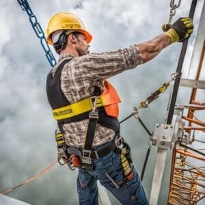 Fall protection equipment (harnesses, lanyards, anchor points)