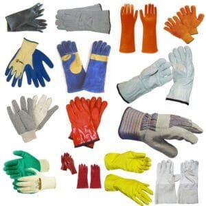 Gloves (impact-resistant, chemical-resistant, etc.)