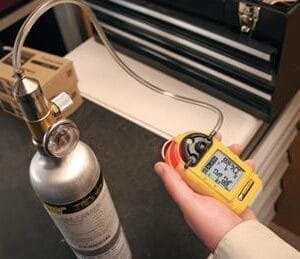 Calibrate gas detector using appropriate gas concentration standards and equipment